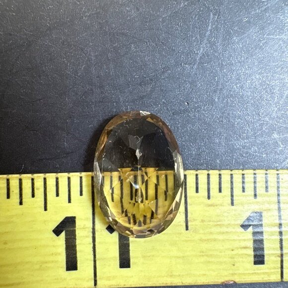 Faceted Oval Smoky Quartz Loose Gemstone 15mm Length - Picture 9 of 10